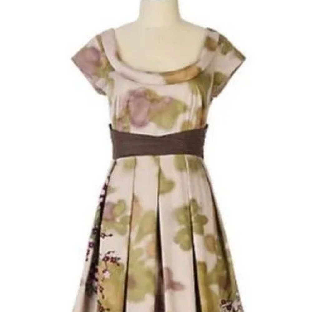 Floreat for Anthropologie Floral Embroidered Green Dress - Picture 14 of 14